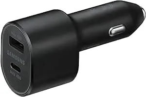 Samsung Super Fast Dual Car Charger (45w+15w) Dual Ports Usb-C & Usb-A - Black - Ep-l5300xbegww