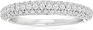 Ross-Simons 0.50 Ct. T.W. Pave Diamond Ring In Sterling Silver