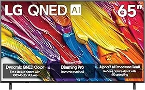 Lg 65-Inch Class Qned qned82a Series Smart Tv W/Ai Sound, hdr10, 4k Super Upscaling, Filmmaker Mode, Wow Orchestra, Alexa Built-In (65qned82aua, 2025)