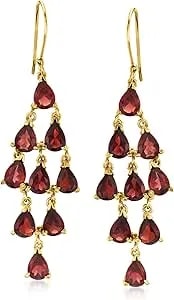 Ross-Simons Gemstone Chandelier Earrings In 18kt Gold Over Sterling