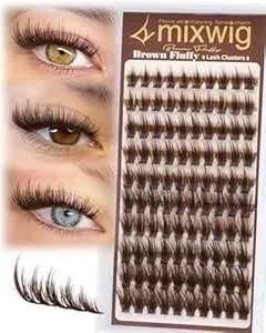 Brown Lash Clusters Manga Eyelash Clusters Fluffy Cluster Eyelash Extensions Natural Spiky Cluster Lashes Wispy Dark Brown Individual Lashes 10-16mm D Curly Diy Lash Extension By Lvmixwig