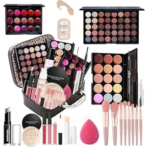 All In One Makeup Kit Professional, 40 Color Eyeshadow Palette, Foundation, Concealer, Contour, Lip Gloss, 20 Pcs Brushes Set For Women Teens, Gift Ideal