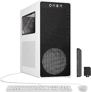 Hp Omen 16l Gaming Desktop, Amd Ryzen 7 8700f, Nvidia Geforce Rtx 5060 8gb gddr7, 32gb ddr5, 2tb Storage (1tb Ssd+1tb Docking Station Set), Keyboard & Mouse, Wi-Fi 6, Windows 11, White