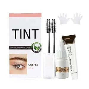 Lash Color Kit, Professional Natural Coffee Eyelash & Eyebrow Color Kit Lasting For 2 Weeks, Temporary Brow Color With Gentle Ingredients, Safe & Easy For Salon Home Use For Women Girl Mom Wife