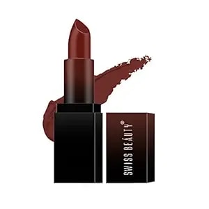 Swiss Beauty Hd Matte Pigmented Smudge Proof Lipstick - Creamy Matte Long Stay Lipstick - Chocolave, 3.4g