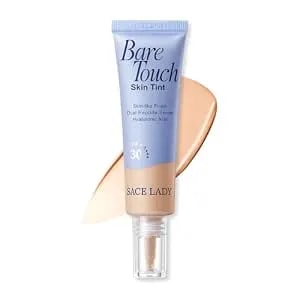 Sace Lady Bare Touch Skin Tint Spf 30, Skin-Like Serum Tinted Moisturizer Lasts Up To 16hr, Lightweight Natural Matte Glow Finish, Infused With Peptides And Hyaluronic Acid (#03 Natural)