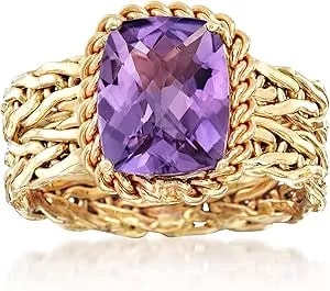 Ross-Simons 3.00 Carat Amethyst Woven Ring In 14kt Yellow Gold