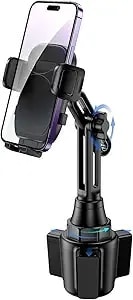 Bokilino Cup Phone Mount For Car, [Upgraded Version] Universal Cup Phone Cradle Holder With Long And Adjustable Neck, Friendly Compatible With Cell Phone Iphone, Samsung, Google And All Smartphones
