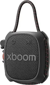 Lg Xboom Rock By Will.I.Am, Portable Outdoor Bluetooth Speaker, Up To 10 Hours, ip67 Dust And Water Resistant, Adjustable Mounting Cord, Black