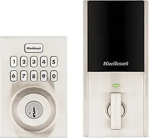 Kwikset Homeconnect 620 Z-Wave Long Range Enabled Keypad Smart Lock Convenient Keyless Entry, Customizable User Codes, Ring Alarm Compatible, Hub Required, Sold Separately Satin Nickel Contemporary