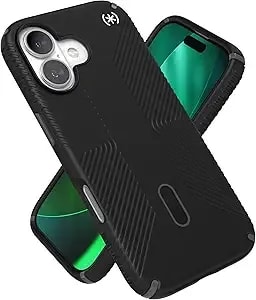 Speck presidio2 Grip For Iphone 17 Case, Clicklock Interlock, Slim Protective Case, Black/Slate Grey/White