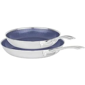 Viking Hybrid Plus 3-Ply Ceramic Nonstick Frying Pan, Made Without Pfas, 2-Piece Induction Fry Pan Set, 9.5 And 11 Inch, Metal Utensil Safe, Oven Safe To 500f