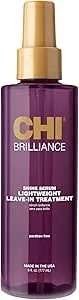 Chi Brilliance Shine Serum Lightweight Leave-In Treatment, Provides Superior Smoothness & Manageability, Sulfate, Paraben, & Cruelty-Free, 6 Oz