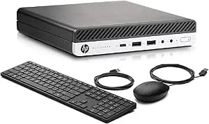 Hp Micro Desktop Computer 800 g3 Elitedesk Mini Business Pc, Intel Quad Core i5-6500t,16gb ddr4 Ram 256gb Ssd,Wifi Type-C Port, New Wired Keyboard Mouse, Windows 11 64-Bit (Renewed)…