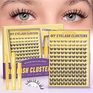 Bunny Lash Clusters Kit Manga Eyelash Clusters With Spikes 8-16mm Natural Wispy Cluster Eyelash Extensions Cc Curl 120pcs Diy Anime Individual Lashes With Invisible Band (Bunny Kit)