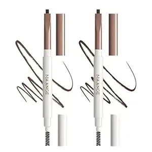 Maange 2pcs Eyebrow Pencil, 3d Retractable Definer Dual-Sided Brow Brush, Long-Lasting Smudge-Proof Eye Brow Pen Makeup, Fine Tip, Fills In Sparse Areas And Gaps, Brown&Chocolate-b202+b203