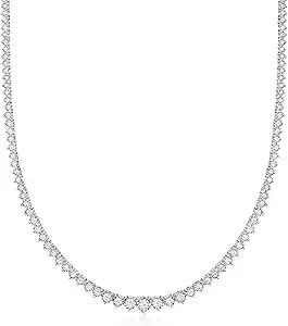 Ross-Simons 3.00 Ct. T.W. Graduated Lab-Grown Diamond Tennis Necklace In Sterling Silver