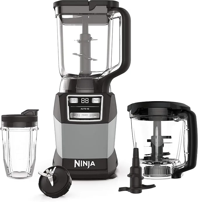 Ninja Compact Kitchen System, Auto-Iq, 1200w, 72oz Pitcher, Grey, amz493brn