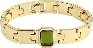 Steve Madden Women'S Stone Gem Watch Chain Bracelet