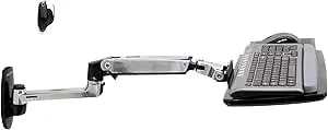 Ergotron – Lx Wall Keyboard Arm – 35-Inch Extension, Polished Aluminum