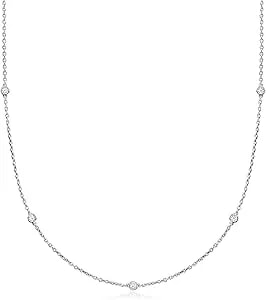 Ross-Simons 0.33 Ct. T.W. Lab-Grown Diamond Station Necklace In Sterling Silver