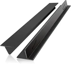 Stove Gap Covers 2pcs, Stove Gap Filler Stainless Steel,13.8'' To 27.5'' Adjustable Length,Range Trim Kit,Oven Stove Gap Guard Between Stovetop And Counter,Easy To Clean Heat Resistant, Black