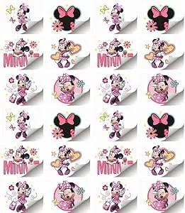 Minnie Mouse Party Temporary Tattoos - Assorted Designs - 24 Pcs