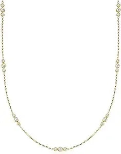 Ross-Simons 1.00 Ct. T.W. Diamond Trio Station Necklace In 14kt Yellow Gold