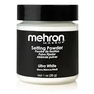 Mehron Makeup Setting Powder - Loose Powder Makeup - Perfect For Halloween 1 Oz (28 G) (Ultra White)