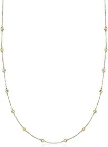 Ross-Simons 0.50 Ct. T.W. Bezel-Set Diamond Station Necklace In 14kt Yellow Gold