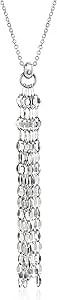 Ross-Simons Italian Sterling Silver Lumachina-Chain Tassel Necklace. 18 Inches