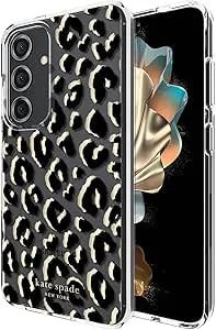 Kate Spade New York Samsung Galaxy S24 Case, Compatible With Wireless Charging - City Leopard Black