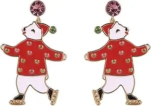 Hallmark Ice Skating Polar Bear Earrings