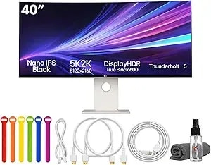 Lg Ultrafine Evo 40u990a 40" 5k2k (5120×2160) Curved Ultrawide Monitor - Ips Black, 120hz, Displayhdr 600, Thunderbolt 5, Hdmi 2.1, Displayport 2.1, Built-In Speakers & Adjustable Stand - Bundle