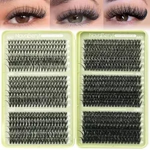 Lash Clusters Eyelash Extensions Natural Lash Cluster,D Curly Diy Cluster Lashes Extension Soft Individual Clusters(30d+40d+50d+60d+80d+100d Cluster Lashes,8-16mm)
