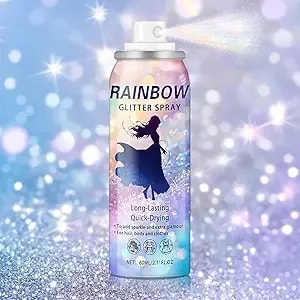 Body Glitter Spray Temporary Sparkle Glitter Spray For Hair And Body Long-Lasting And Quick-Drying Shiny Hairspray For Christmas Festival Concert Party Rave Accessories 2.11 Fl Oz