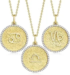 Ross-Simons Sagittarius - .20 Ct. T.W. Diamond Zodiac Pendant Necklace In 18kt Gold Over Sterling. 18 Inches