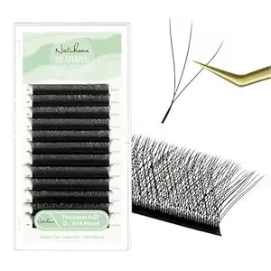 Eyelash Extensions 0.07 D Curl 8-14mm W Shaped Clover Classic Easy Fan Permanent Volume Lash Extensions Automatic Blooming Flower Lash,Professional Supplies For Lash Techs(3d,0.07-D,8-14 Mix)