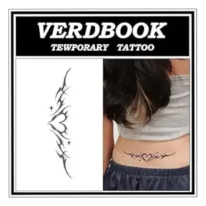 Waterproof Temporary Tattoos: 2-Sheet Tattoo Kit With Realistic Body Stickers, Semi-Permanent Tattoos For Adults Lasting 7-15 Days – Safe For Men & Women, Heart-Shaped Lines