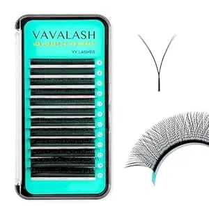 Vavalash Y Lash Extensions D Curl 0.07mm 8-15mm Mix Tray Easy Premade Volume 4d Fans Eyelash Extension Yy Type Natural Volume Lashes Extension Soft Matte Black Lashes (Yy-0.07-D-8-15mm)