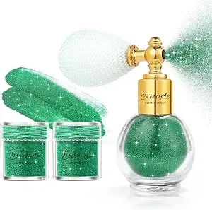 Body Shimmer Spray, Green Fine Glitter Spray For Hair Body Face - Longwear And Quick Drying, Halloween Shimmer Powder, Sparkly Glitter Gifts, For Rave Accessories Easter Clothes Christmas