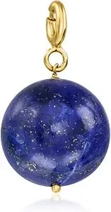 Ross-Simons 14mm Lapis Bead Charm In 18kt Gold Over Sterling