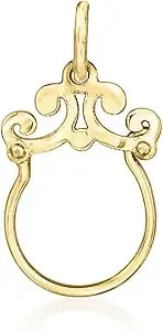 Ross-Simons Italian 14kt Yellow Gold Scrolled Charm Holder Pendant