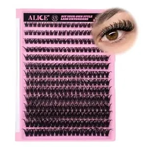 280pcs Wispy Individual Lashes Diy Eyelash Extensions 8-16mm D-Curly Lash Extensions Lash Clusters 80d Cluster Eyelashes Diy At Home By Alice