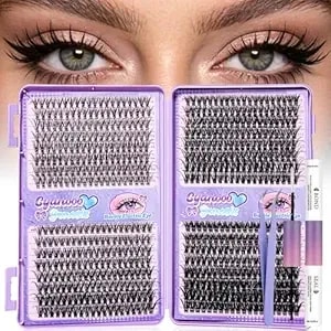 Lash Clusters Kit 640pcs 30d 40d 50d 60d D Curl 9-16mm Individual Lashes Fluffy Wispy Lightweight Thin Band Diy Eyelash Extensions With Bond And Seal + Tweezers For Beginners At Home Natural Full Look