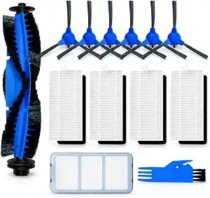 Replacement Parts Compatible For Eufy Robovac 11s, 30c, 15c, 25c, 15t, 12 - 30, 35c With Pre-Filter, 4 Hepa Filters, 1 Pre-Filter, 1 Roller Brush, 6 Spin Side Brushes Carpet Robotic Vacuum Attachment