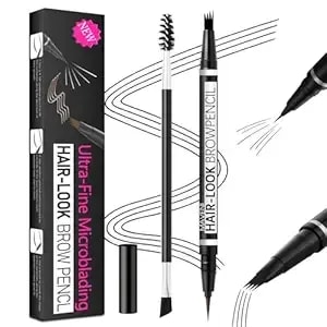 Maveni 2-In-1 Eye Brow Pencils For Women,Waterproof Eyebrow Pen With 4 Tip Microblading Eyebrow Pencil And 0.01mm Ultra-Precise Eyeliner,Create Natural Hair-Like Brows,Lasting (04 Black)