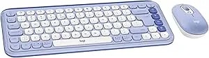 Logitech POP ICON Combo, Bluetooth Keyboard And Mouse Combo, Comfortable Typing, Programmable Keys And Buttons, Quiet Clicks, Easy-Switch Up To 3 Devices - Lilac
