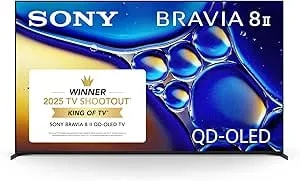 Sony Bravia 8 Ii 55 Inch Tv, Qd Oled, 4k Smart Google Tv, Xr Processor With Ai Technology, Ultra Slim Design, 120hz Television, Dolby Vision/Atmos, Exclusive Features For ps5, K-55xr80m2