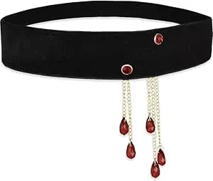 Black Vampire Bite Fabric Choker - Adult Size - Perfect Accessory For Gothic & Spooky Elegance, 1 Pc.